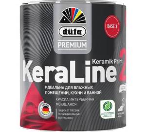 Краска для влажных помещений Dufa Premium KeraLine Keramik Paint 20 полуматовая прозрачная база 3 0.9 л