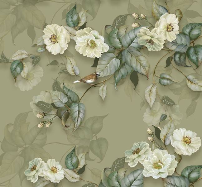 3D Фотообои Artegrafico «Яблоневый цвет» DV-008 песок