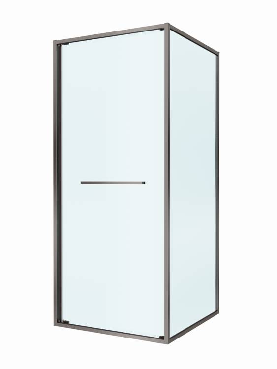 Душевой уголок Cezares LUX-AH-FS-1-90/100-C-GM профиль оружейная сталь, стекло прозрачное, 90x100x195