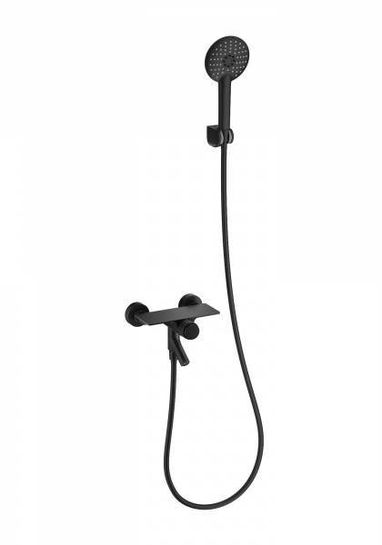 Смеситель для ванны Wonzon & Woghand WW-FE05L221-MB с душем, черный матовый