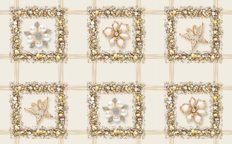 3D Фотообои Artegrafico «Ювелирная плитка» RH022 канвас