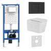 Комплект Iberica Blanca Toledo Alto IB001.TLA.231.851 унитаз безободковый, белый, сиденье микролифт, клавиша смыва черный матовый