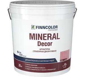 FINNCOLOR MINERAL DECOR штукатурка декоративная, структурная, шуба фракция 1,5 мм (25кг)