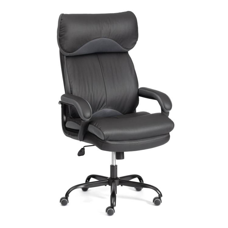 Кресло компьютерное Tetchair Duke metalBL 24989 черный, серый, кожзам, ткань