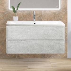 Тумба с раковиной BelBagno Albano 100 подвесная, cemento verona grigio
