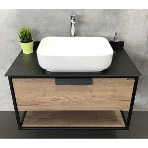 Тумба с раковиной Comforty Кельн-90-1 00004149965 дуб темный