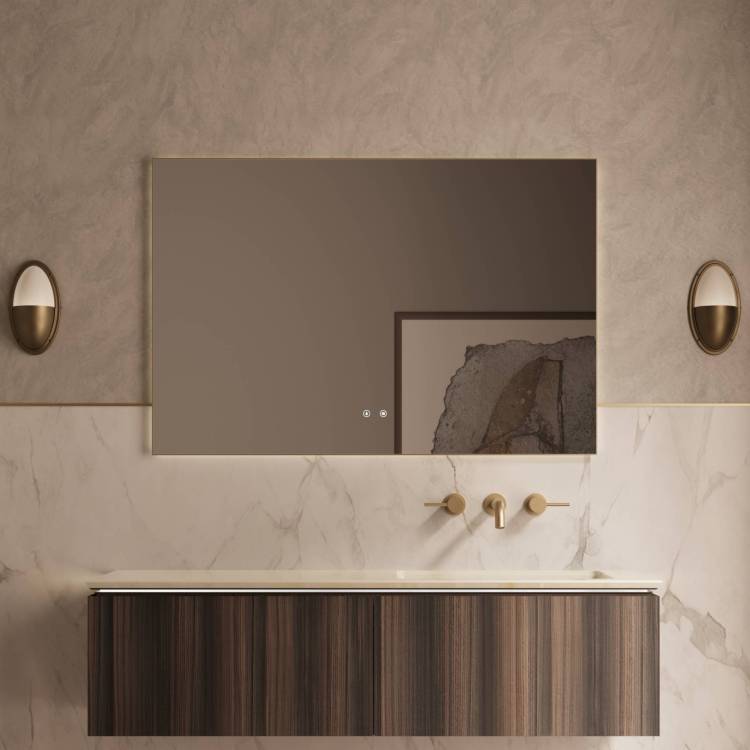 Тумба с раковиной Vincea Luxe 1400 2 выкатных ящика, натуральный орех, раковина правая, бежевая