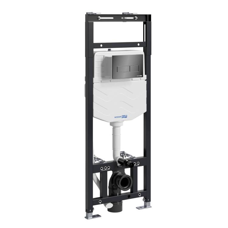 Система инсталляции для унитазов Wasserkraft Alme 15TLT.010.ME.PB03 клавиша черный глянцевый