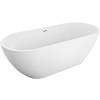 Акриловая ванна BelBagno Uno BB701-1600-730-K отдельностоящая, овальная, с ножками, со сливом-переливом, с донным клапаном