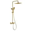 Душевая стойка Vincea Next VSFS-1N1TBG термостатическая с изливом, 25см верхний душ, брашированное золото
