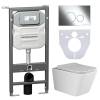 Комплект Унитаз подвесной Ceramica Nova Metric CN3007 + Система инсталляции Envision CN1001CH с кнопкой смыва хром и шумоизоляционной панелью CN1000