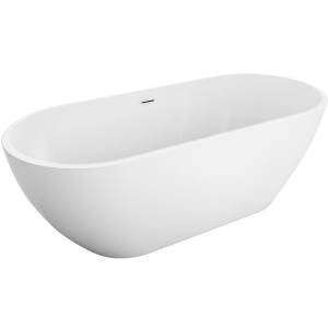 Акриловая ванна BelBagno Uno BB701-1600-730-K отдельностоящая, овальная, с ножками, со сливом-переливом, с донным клапаном