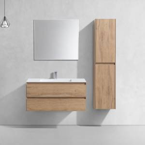 Тумба с раковиной Vincea Luka 1000 2 выкатных ящика, N.Oak, раковина белая