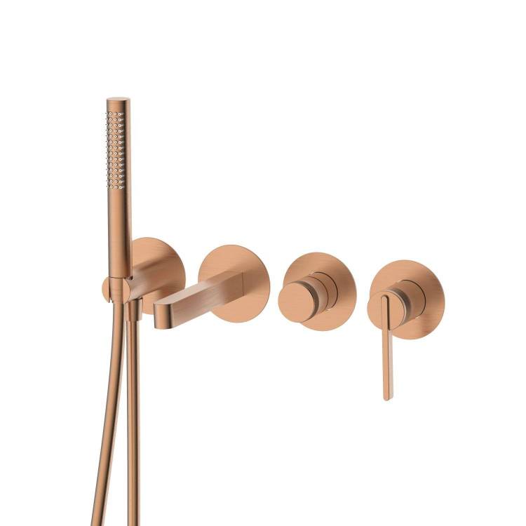 Смеситель для ванны с душем DQ Bonn DA1704833 встраиваемый, брашированное розовое золото