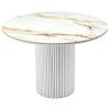 Стол Bradex Home Aura RF 0807 керамогранит Calacatte gold (глянец), белый 110x110x75