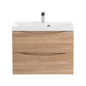 Тумба с раковиной BelBagno MARINO-700-2C-SO-WO-P 70x45x50 Rovere Bianco подвесная с двумя выкатными ящиками