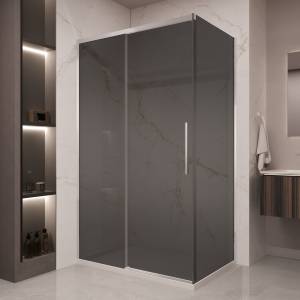 Душевой уголок Vincea Stella VSR-1ST9012CG профиль хром, стекло тонированное, 120x90x200