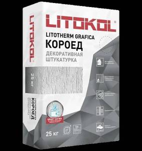 Декоративная минеральная штукатурка Litokol LitoTherm Grafica короед 2 мм 25 кг
