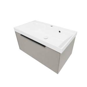 Тумба с раковиной La Fenice Simpla Cappuccino NFNC-01-SIM-C-80-3-80 бежевая матовая, 80 см