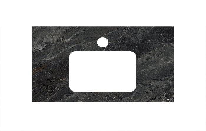 Столешница Kerama Marazzi Plaza 80 Риальто Темный Серый лаппатированный для раковин, встраиваемых сверху