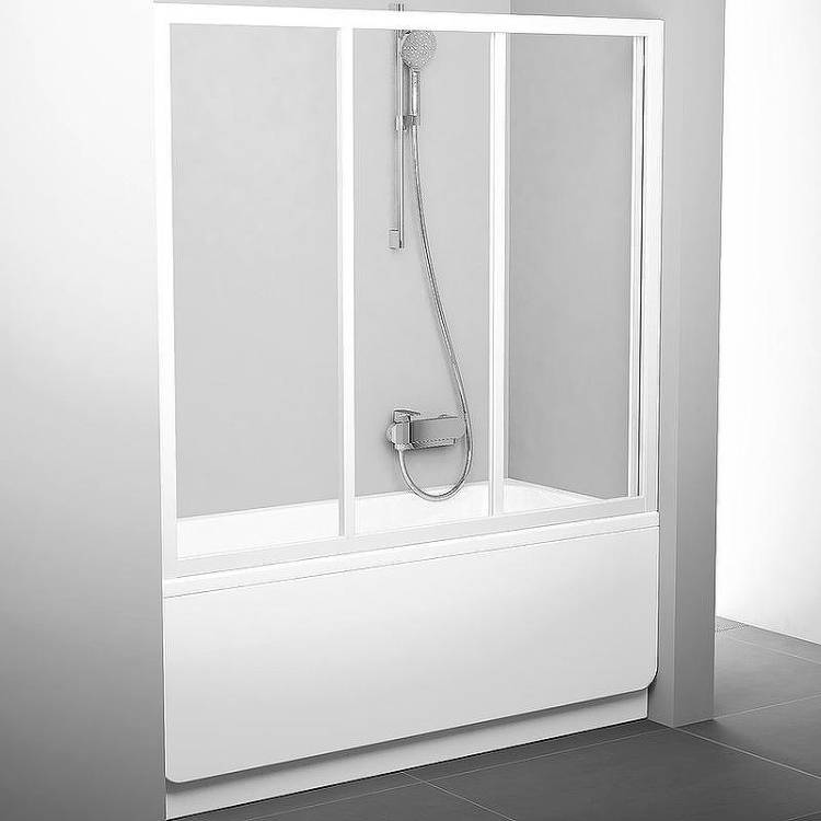 Шторка на ванну Ravak Supernova AVDP3-170 Transparent, профиль белый