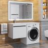 Тумба с раковиной Uperwood Magenta 51930205154 под стиральную машину, подвесная, выдвижной ящик, белая, графит, левая, 120 см фото 3