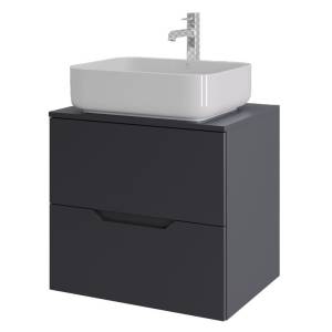 Тумба с раковиной Orange Line Li-60TugMDF+B05-500W графит матовый, 60 см