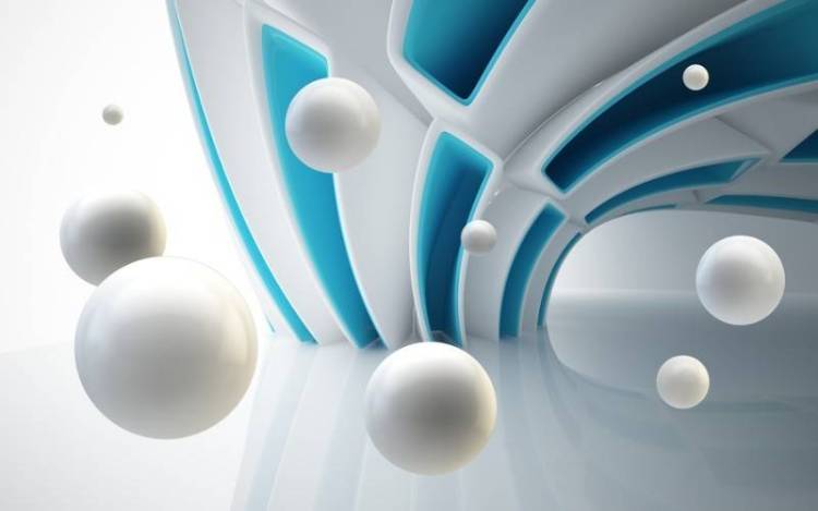 3D Фотообои Artegrafico «Белые сферы в галактике» ABS-051 песок