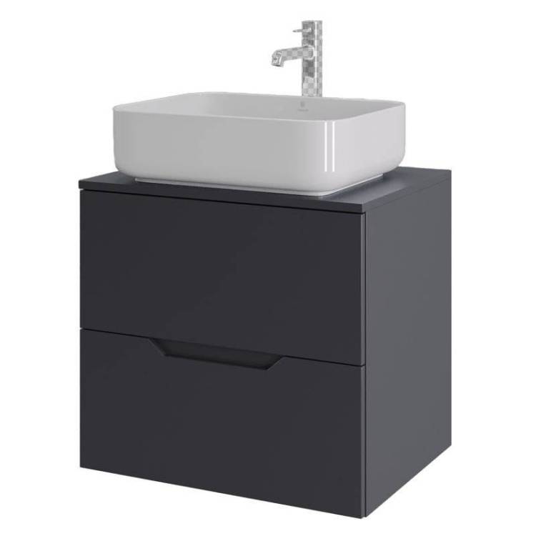 Тумба с раковиной Orange Line Li-60TugMDF+B05-500W графит матовый, 60 см