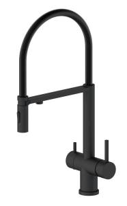 Смеситель для кухни Oliveeka K OL-458009-MB с подключением к фильтру, черный матовый