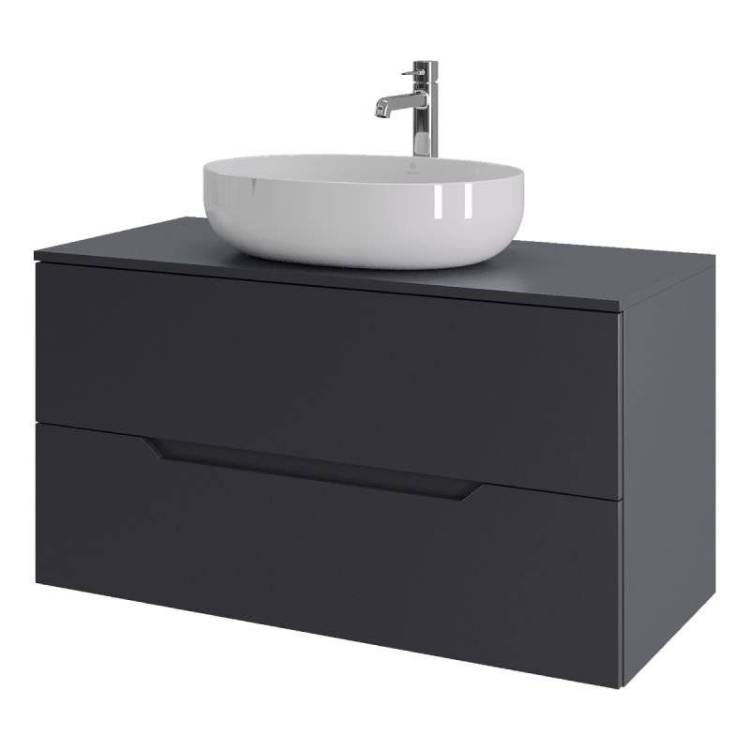 Тумба с раковиной Orange Line Li-100TugMDF+B05-520W графит матовый, 100 см