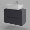 Тумба с раковиной Orange Line Li-80TugMDF+B03-600W графит матовый, 80.5 см фото 3
