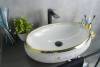 Раковина Gid Lago Nc472 52222 белая с золотом, 60x41x15