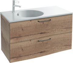 Тумба для комплекта Jacob Delafon Odeon Rive Gauche 100 дуб табак, 2 ящика, ручки черные