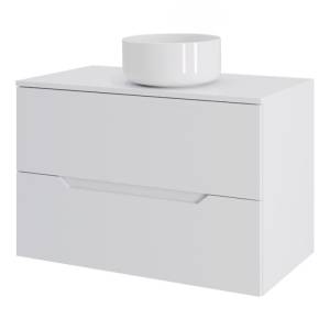 Тумба с раковиной Orange Line Li-70TuwMDF+B07-345W белый матовый, 70 см