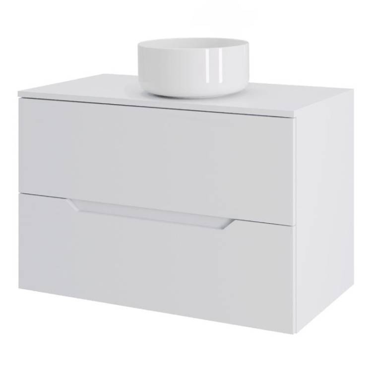 Тумба с раковиной Orange Line Li-70TuwMDF+B07-345W белый матовый, 70 см