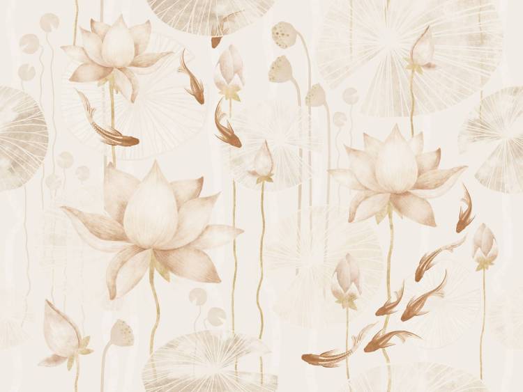 Фреска Ortograf Fancy 34498 Пруд с нимфеями Флок FLK