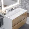 Тумба с раковиной Uperwood Barsa 293020534 подвесная, белая, дуб сонома, 80 см фото 4