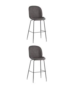 Набор из 2 барных стульев Stool Group Beetle PU 9329C GREY X2 серый со спинкой