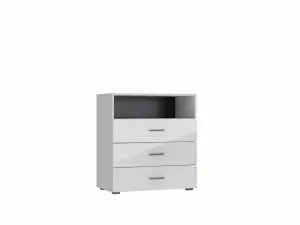 Комод НК-Мебель Gloss КМ-3 Белый/Белый глянец 72374524