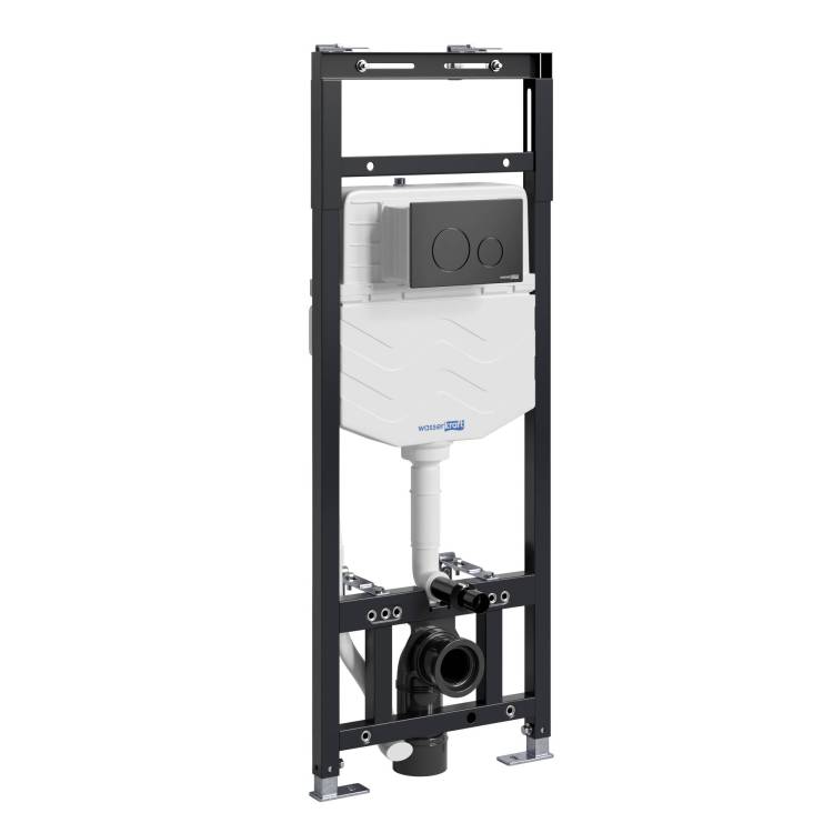 Система инсталляции для унитазов Wasserkraft Alme 15TLT.010.ME.MB02 клавиша черный матовый