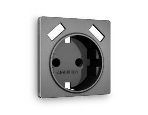 Лицевая панель для электрической розетки с заземлением со шторками 2USB A+A Ambrella Volt Alfa AP6590