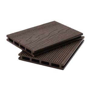 Террасная доска Polivan Group Singaraja Velvet+3D Wood Двухсторонняя Пустотелая Темно-коричневый 2900x140x20