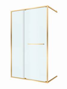 Душевая дверь в нишу Cezares LUX-B-FS-11-120-C-BORO профиль брашированное золото, стекло прозрачное, 120x195