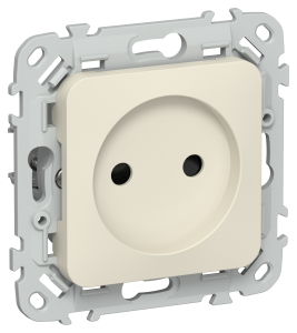 Розетка 1-местная с защитными шторками IEK Flite FI-R13-10-1-K86 сливочный