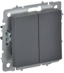 Выключатель 2-клавишный перекрестный IEK Brite BR-V23-0-10-K53 графит