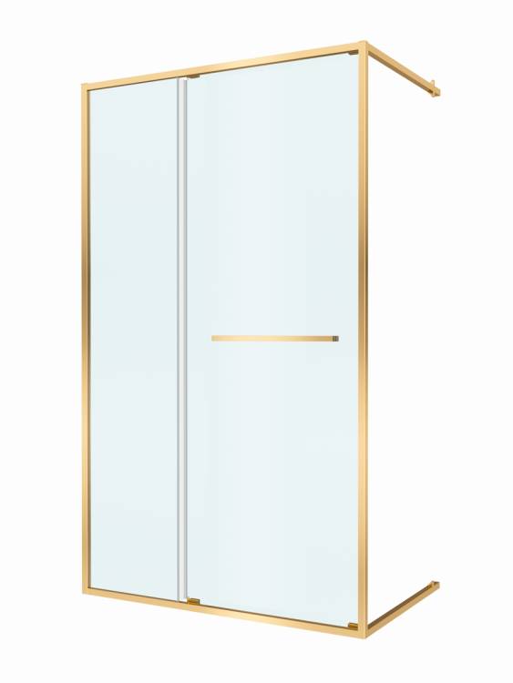 Душевая дверь в нишу Cezares LUX-B-FS-11-120-C-BORO профиль брашированное золото, стекло прозрачное, 120x195