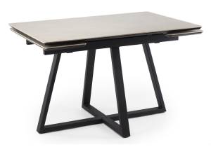 Стол Notta Памелла 622884 carmen light grey, черный 120(180)x80x75