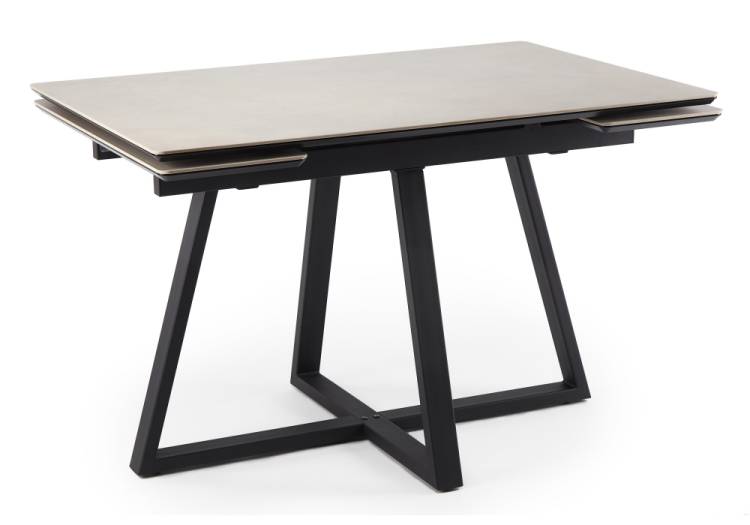 Стол Notta Памелла 622884 carmen light grey, черный 120(180)x80x75