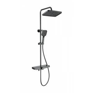 Душевая стойка Wonzon & Woghand WW-B3098-A-BGG темный графит, с термостатом